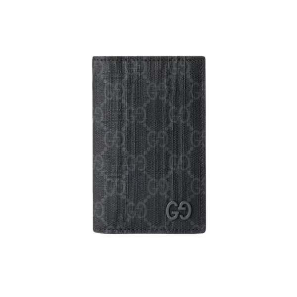 Gucci Portcarte Lungo GG Supreme in tessuto nero