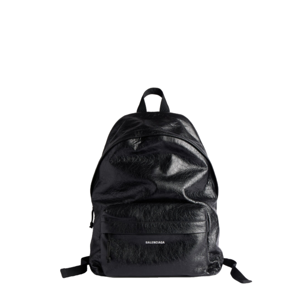 Balenciaga Zaino Explorer in pelle nera sgualcita