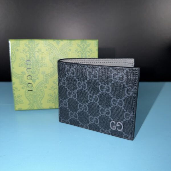 Gucci Portafoglio bi-fold GG con interno grigio